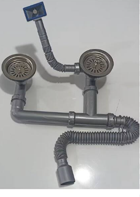 ÇİFTLİ GRİ ÇÖPMAK TAŞMALI SİFON